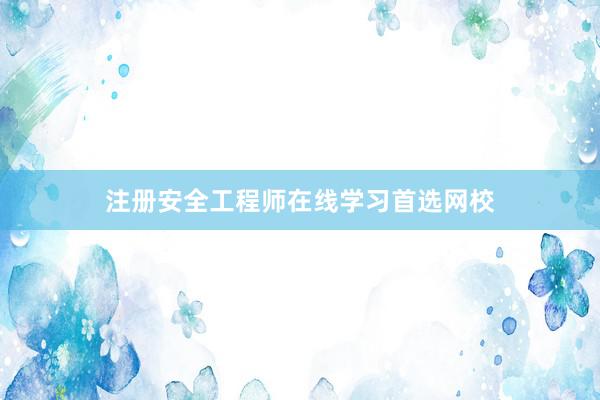 注册安全工程师在线学习首选网校